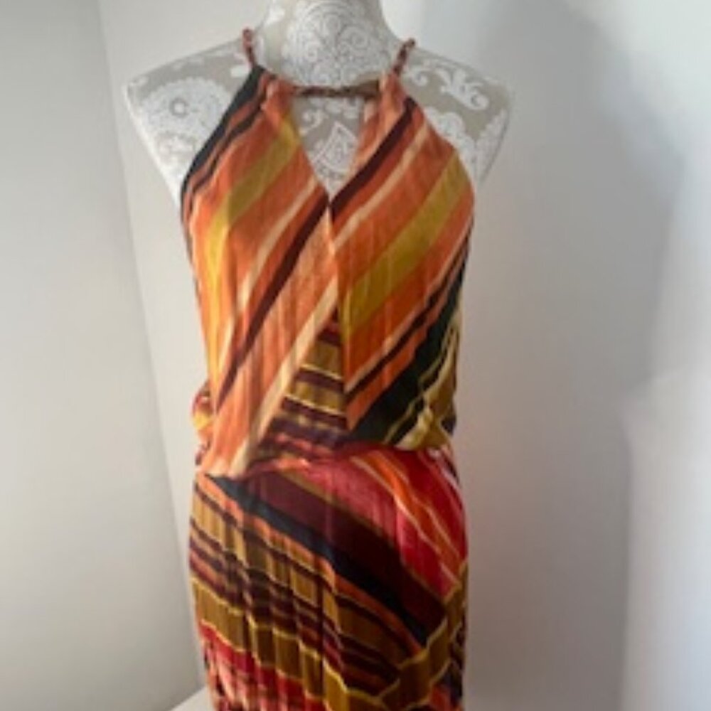 70's inspired halter dress